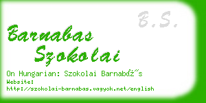 barnabas szokolai business card